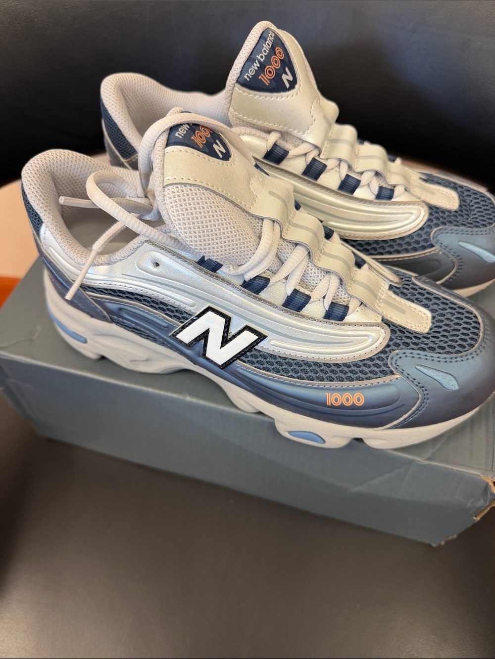 New Balance 1000 Sneakers in Blue and White - Picture 3 of 6
